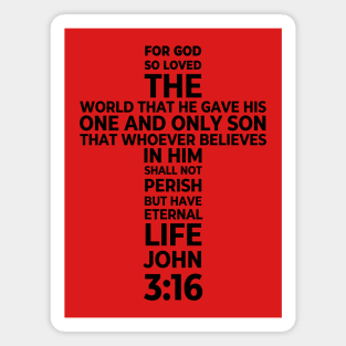 John 3:16 God's Love Bible Scripture Verse Cross Design Magnet